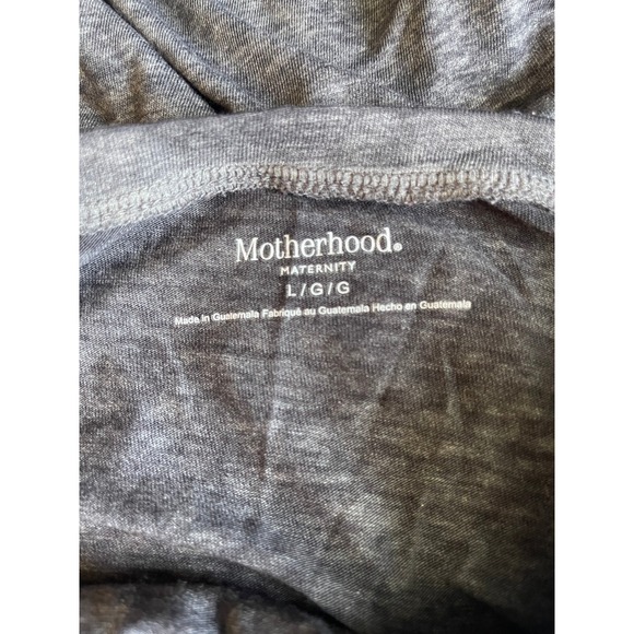 Motherhood Maternity Top Dear Santa Long Sleeve Gray Ruched L - Picture 2 of 3